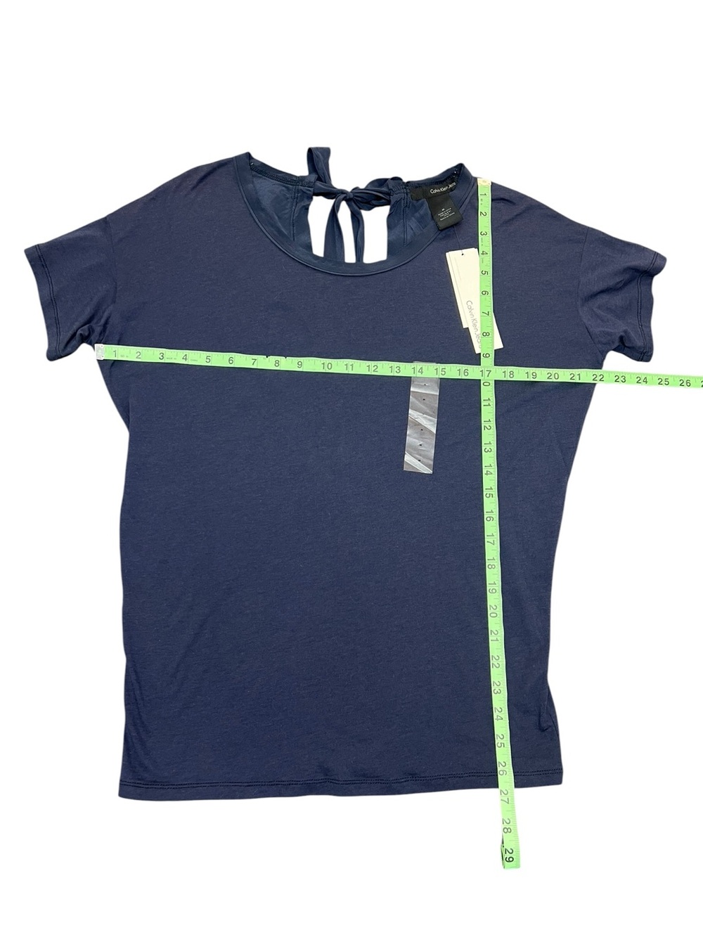Calvin Klein Jeans Dark Blue Tie Back Dolman Tee Size Medium NWT - Picture 5 of 9